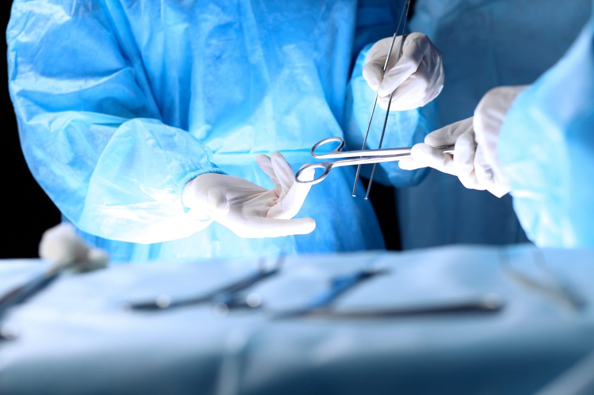 Veterinary surgeons operating with sterile instruments